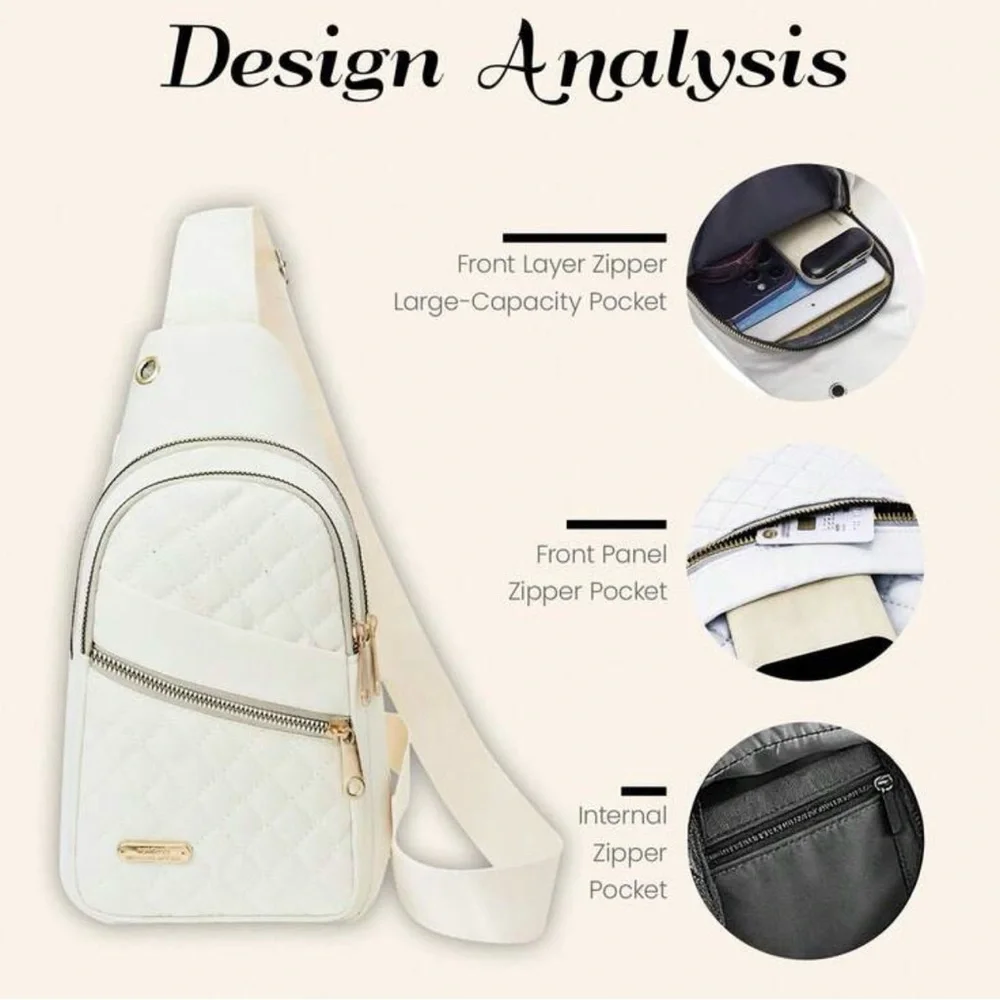 White‎ Quilted Crossbody Bag